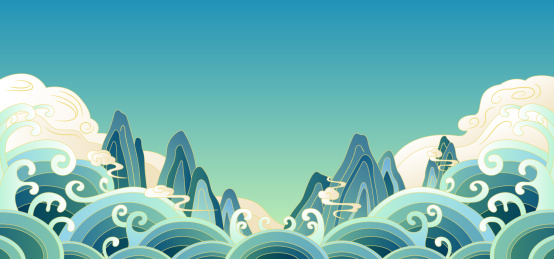 中国风山水云纹