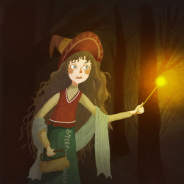 拿着魔法棒的少女