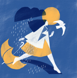 摆脱糟糕心情向往美好生活插画