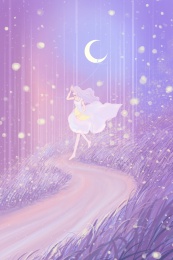 森林中奔跑的女孩