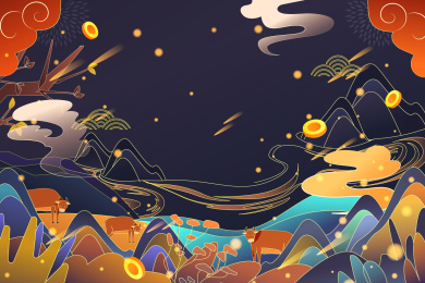 中国风风景矢量插画