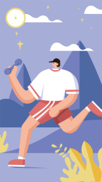 夏日傍晚跑步运动减肥