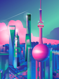  上海夏天陆家嘴