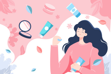 美妆购物节活动矢量插画