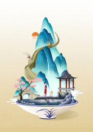 国风微观场景花木兰在山下惆怅替父从军