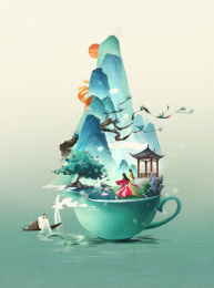 山水之间情人节之微观场景意境