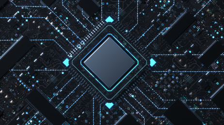 三维制作的科技电路板芯片和5G立体字