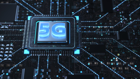 三维制作的科技电路板芯片和5G立体字