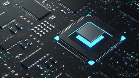 三维制作的科技电路板芯片和5G立体字