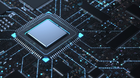 三维制作的科技电路板芯片和5G立体字