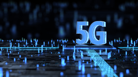 三维制作的科技电路板芯片和5G立体字