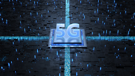 三维制作的科技电路板芯片和5G立体字