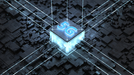 三维制作的科技电路板芯片和5G立体字