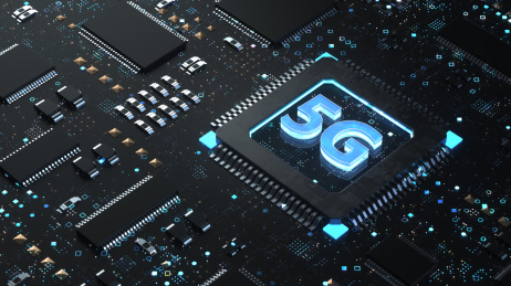 三维制作的科技电路板芯片和5G立体字