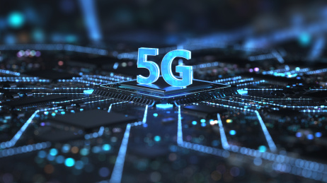 三维制作的科技电路板芯片和5G立体字