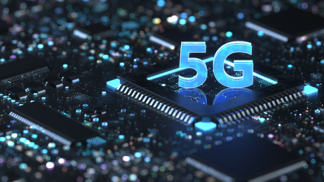 三维制作的科技电路板芯片和5G立体字