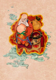 2021年福牛寿星贺喜图