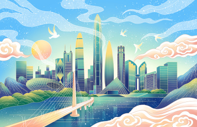 深圳城市线建筑组合景象