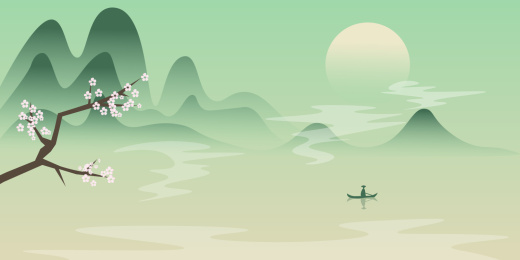 国画风格矢量插画