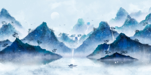 中国风意境水墨画