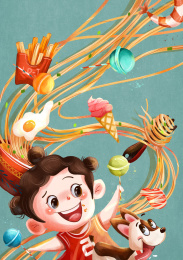 爱吃零食的淘气小孩