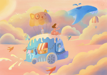 两个小孩开车寻找鲸鱼