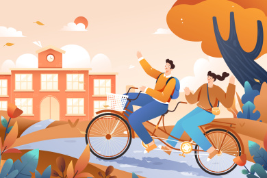 新学期开学季矢量插画