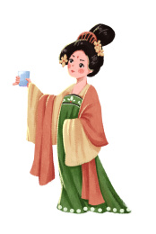 举杯的古风女孩