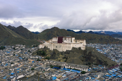 中国西藏日喀则城市风光