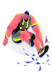 男运动员助跑跳远的插画