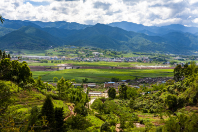 云南普洱景东县文井镇的全景