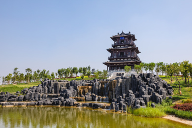 中国河北省衡水市园博园风光