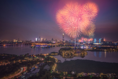 江苏省南京市玄武湖烟花
