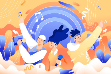 音乐节电商活动矢量插画