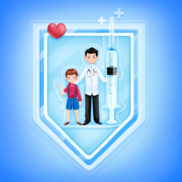 医生给孩子打疫苗保持健康