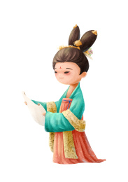 读书看画的国风仕女图