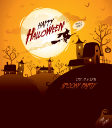 万圣节快乐。万圣节主题海报。