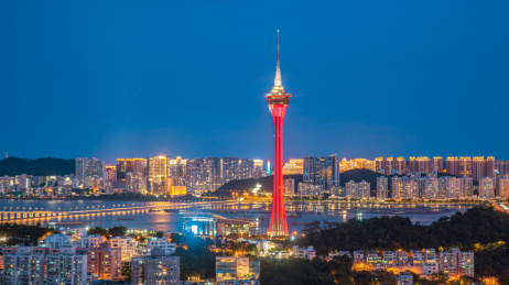 中国澳门城市风光都市夜景
