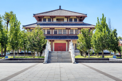 中国河南省灵宝函谷关景区德堂复古建筑