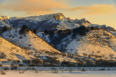 中国内蒙古赤峰市克什克腾旗冬季坝上的风光