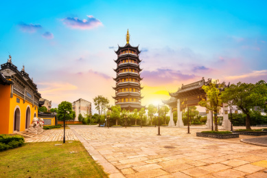 泰州南山寺塔古建筑景观