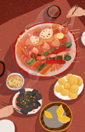 过年团圆饭喜庆美食素材