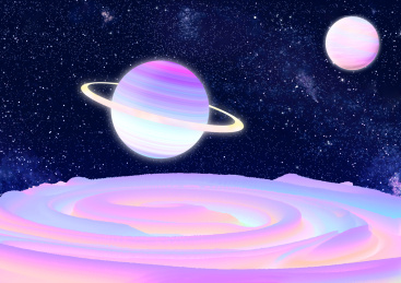 发光的星球悬浮在宇宙中插画元素