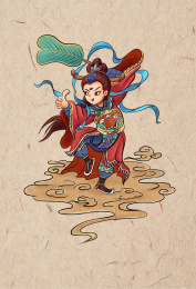 趣味门神铁扇公主拿芭蕉扇点赞