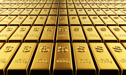 美元符号与金条，黄金美元经济与资本投资