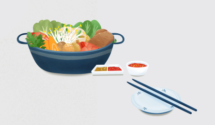 冬天火锅美食插画