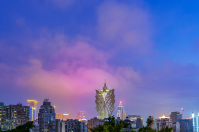 中国广东澳门城市风光