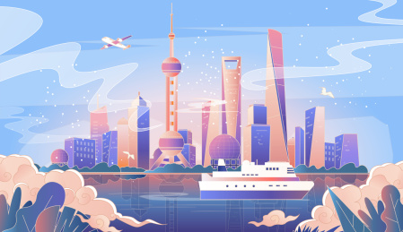 中国风上海城市矢量图