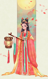 提灯笼得古风女孩