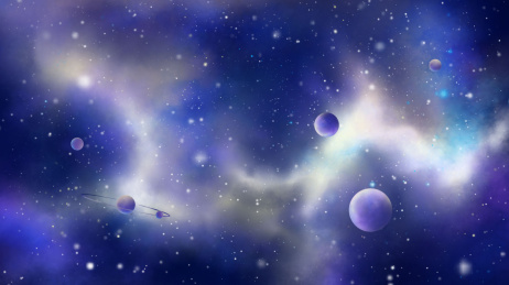 宇宙中的星体，星云，科幻星空插画